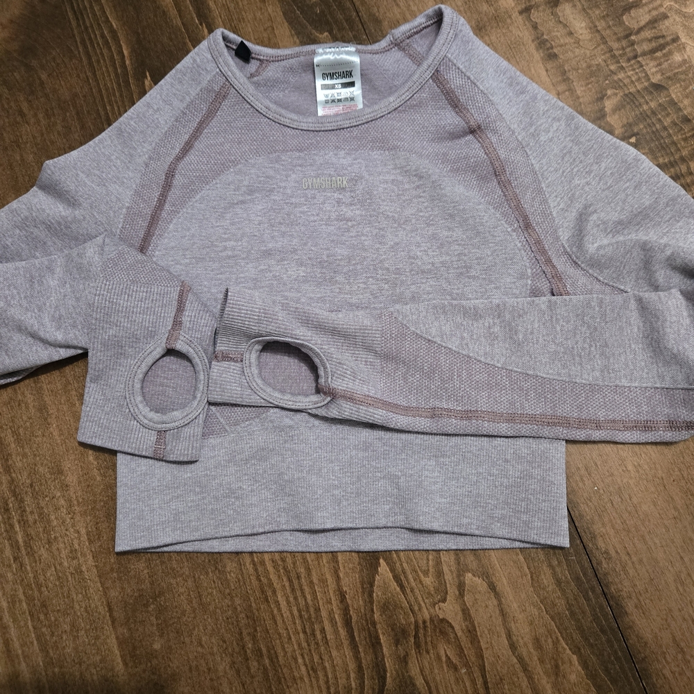Gymshark Gray Long Sleeve Crop Top